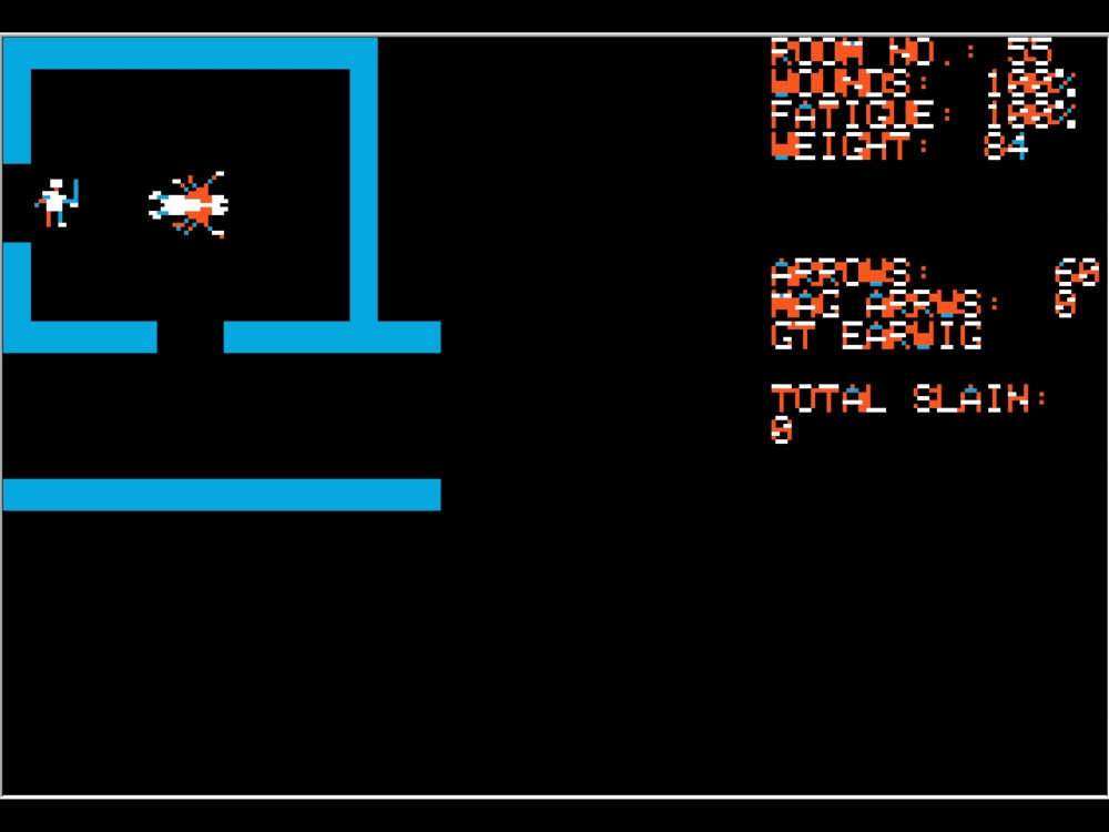 Gameplay of Hellfire Warrior for Apple II